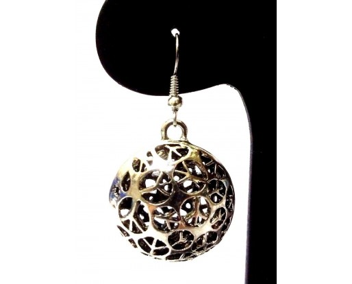 Silver Oxidized Earring Jhumka Jhumki Ethnic Jewelry Hook Drop Dangle Long EA252